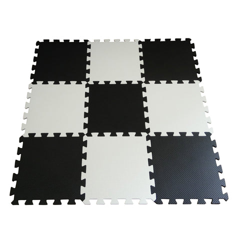 Black White Color Puzzle Mat