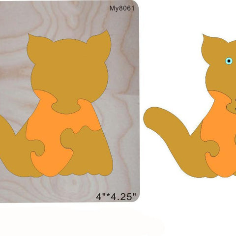Cat Wooden Die Puzzle